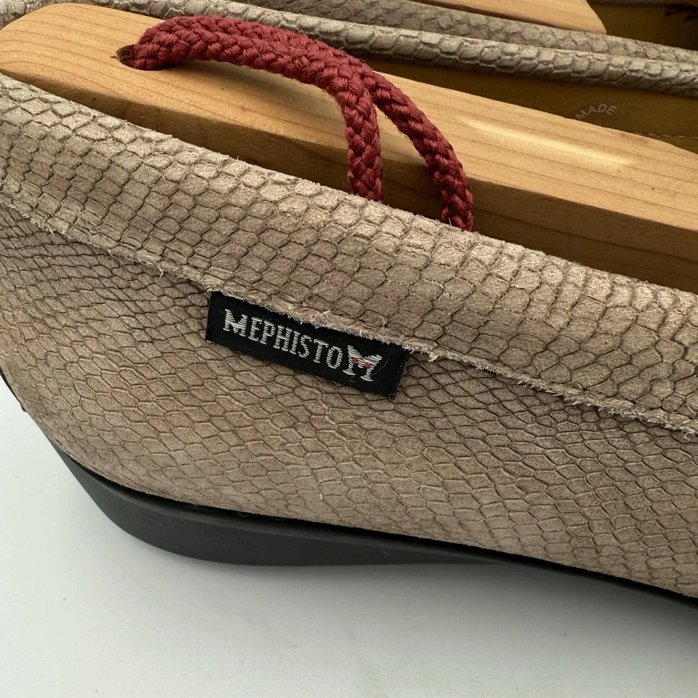 MEPHISTO Cool Air Suede Slip On‎ Loafers Comfort Taupe Tan Women's Size 7.5